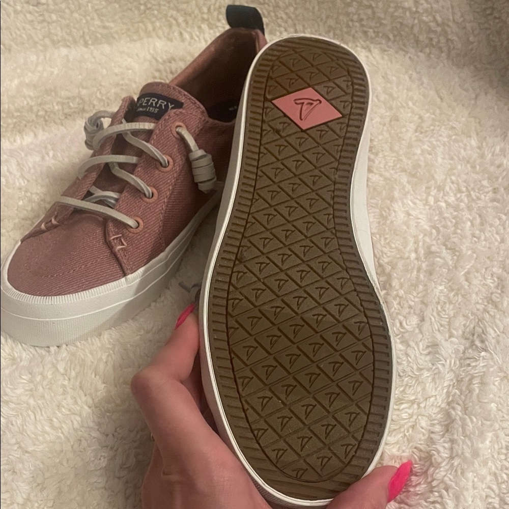 Never Worn** Sperry Women's Dusty Rose Canvas Slip-On Sneakers - Picture 3 of 3